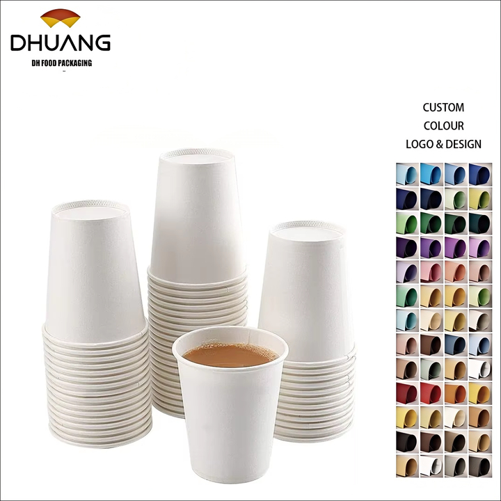 Customized LOGO Disposable Paper Cups for Cold and Hot Beverages Coffee Suitable for Office and Restaurant Use Coffee Cup