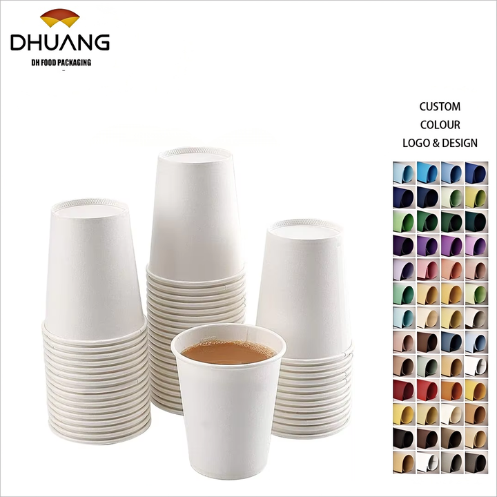 Customized LOGO Disposable Paper Cups for Cold and Hot Beverages Coffee Suitable for Office and Restaurant Use Coffee Cup