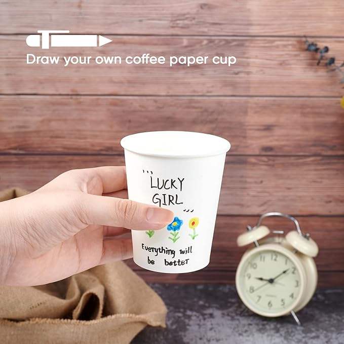 8 oz Paper Disposable Coffee Cups for Hot and Cold Drinks Coffee Shops Offices and Restaurants Coffee Cup