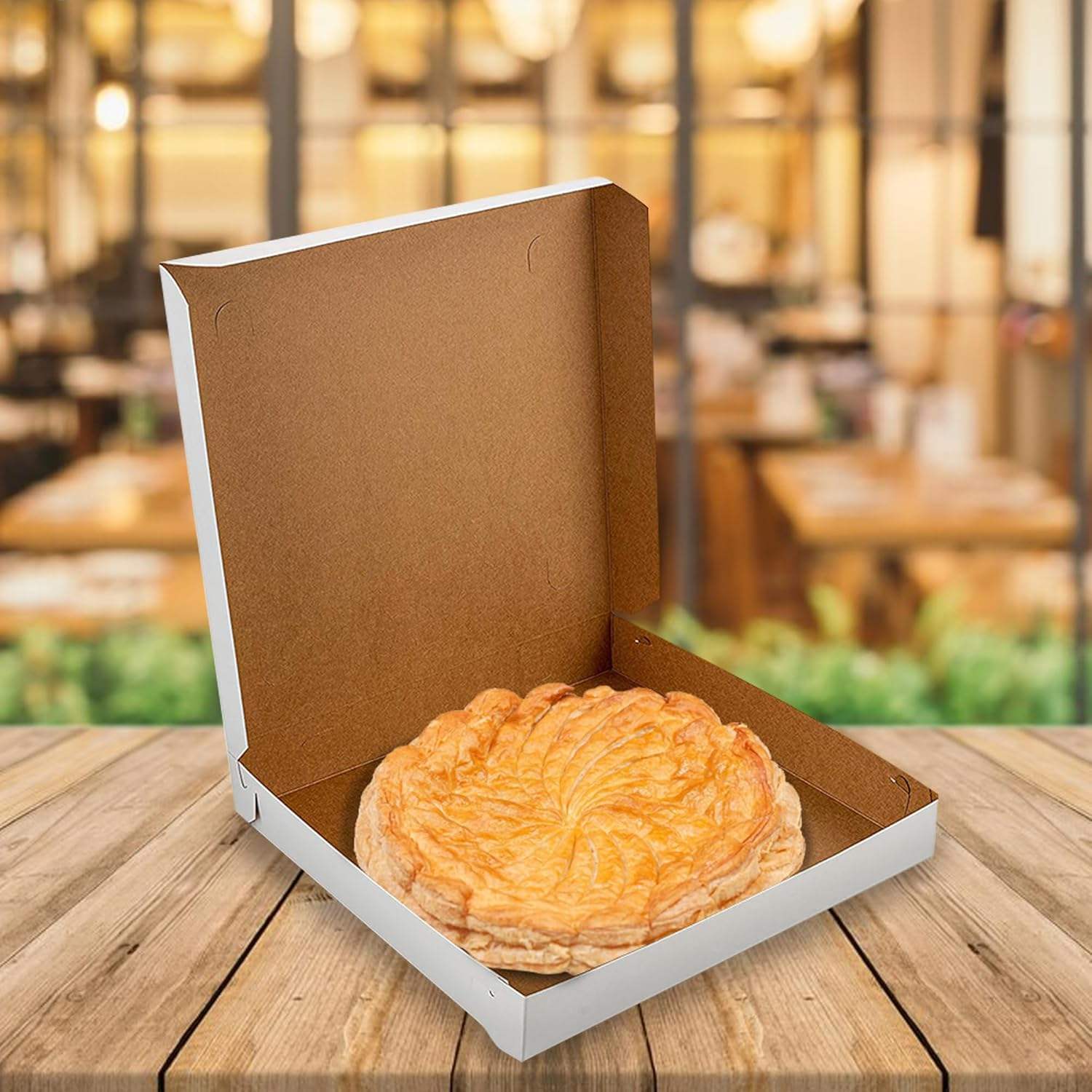 White Pizza Box Clay Coated Cardboard Pizza Box for Cookies Cakes Taco Custom Pizza Boxs