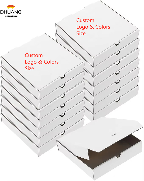 White Pizza Box for Homemade Pizzas and Crafts Homemade Cookies Taco Custom Pizza Boxes