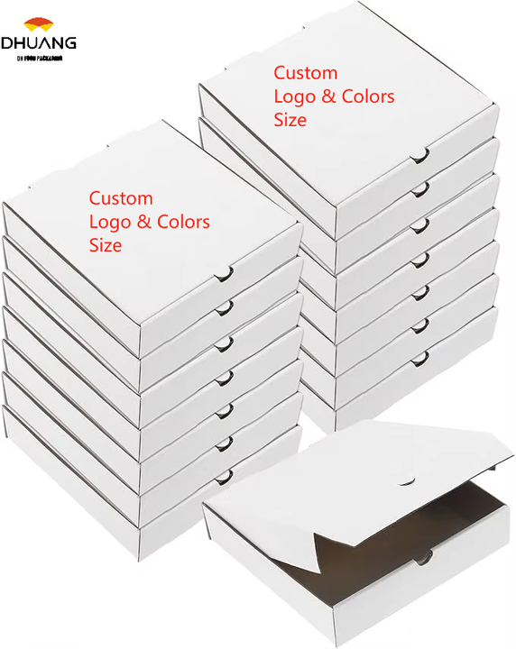White Pizza Box for Homemade Pizzas and Crafts Homemade Cookies Taco Custom Pizza Boxes