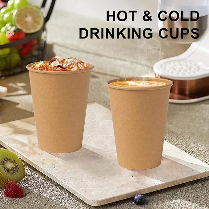12 oz Paper Disposable Coffee Cups for Hot and Cold Drinks, Coffee Shops, Offices and Restaurants Coffee Cup