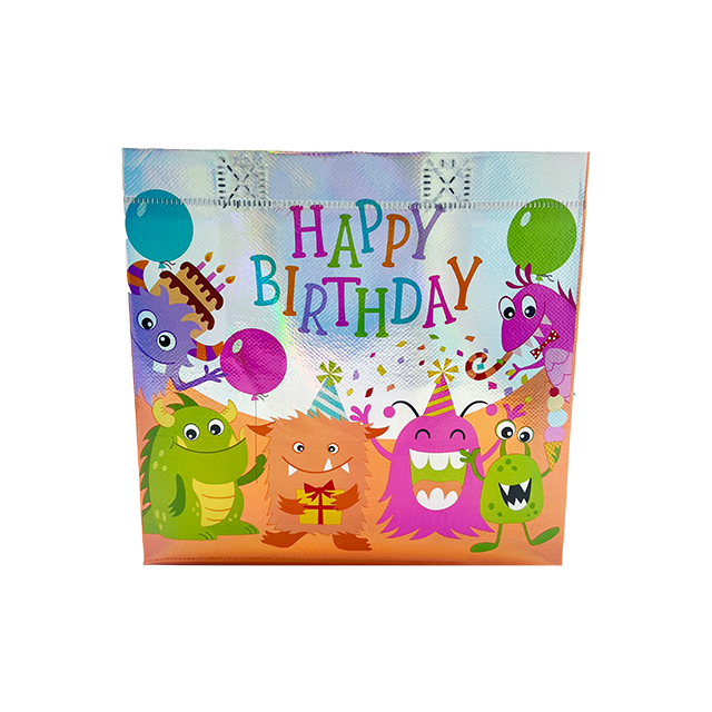 Custom Printed Coated Aluminum Foil-coated Non-woven Fabric Gift Bags for Birthday Parties and Other Occasions Shopping Bag