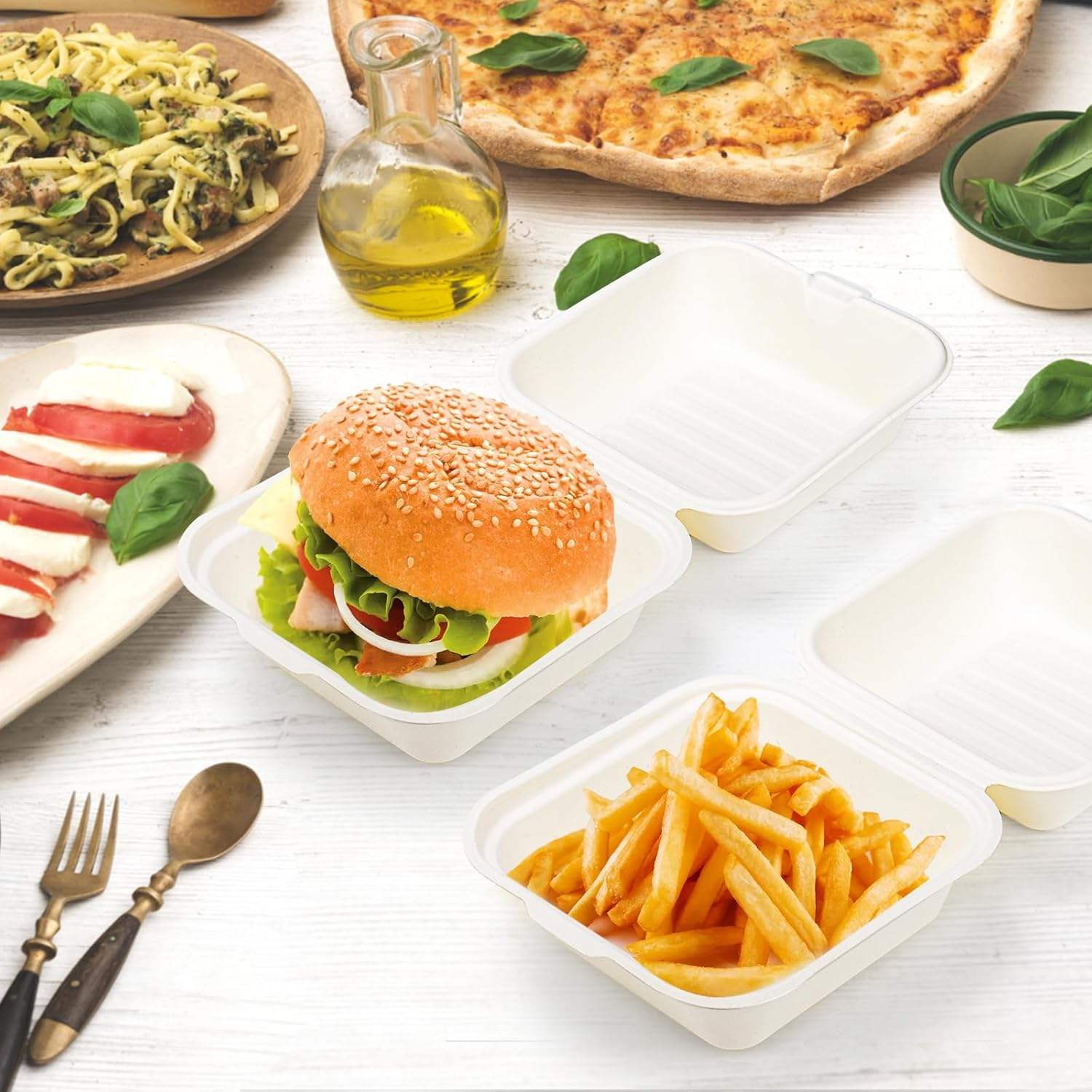 Hamburger Box Flip-top Takeout Food Container Lunch Box Hamburger Container
