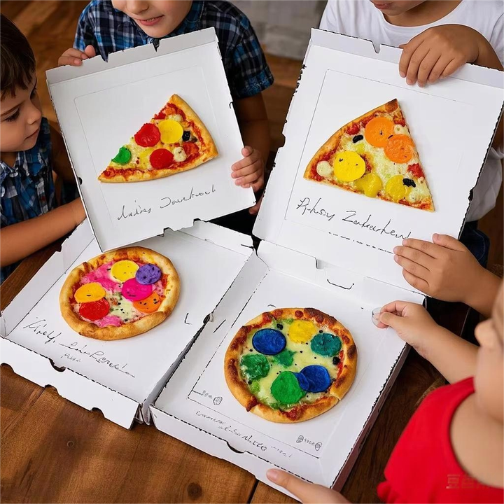 Kids DIY Blank Pizza Box Kit - Non-Toxic White Craft Boxes for Birthday Parties or School Art, Paint & Design Your Own Pizza Box