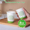Biodegradable 8oz Disposable Paper Coffee Cups with PLA Lining, Eco-friendly Hot Drink Cups for Parties, Picnics, and Travel