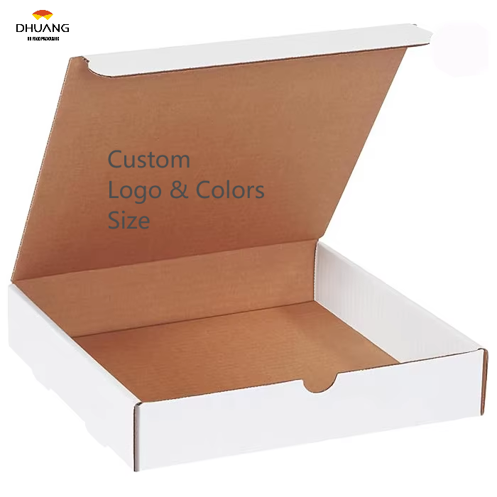White Extra Strong Quick Assembly Cardboard Boxes for Pizza Heavy Duty Food Storage Takeout Container Custom Pizza Boxes