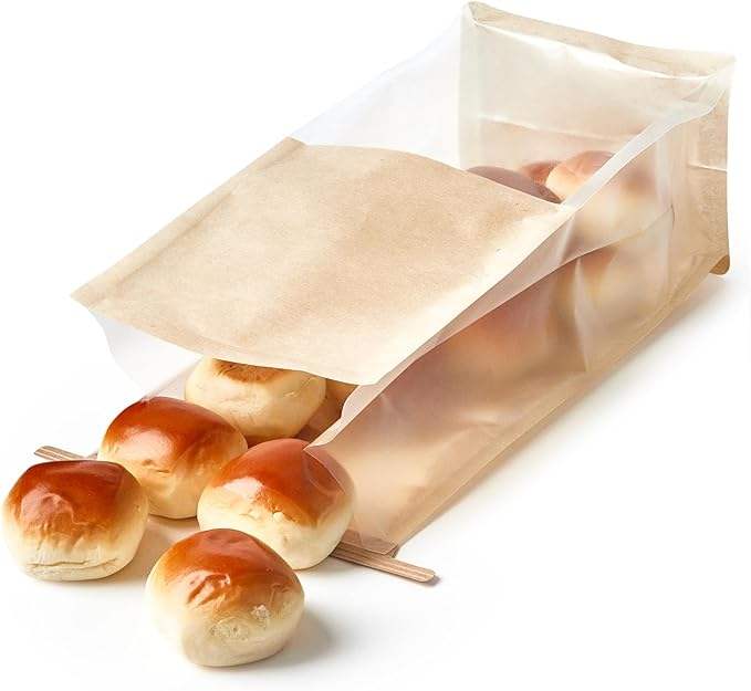 Packages Toast Bag with Window Kraft Tin Tie Label Lock Healing Bag Packaging Pastry Popcorn Custom Bread Bags