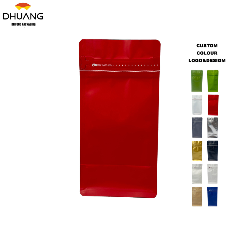 Flat-bottom Coffee Bags Customized Printing and Sealable Storage for Coffee Beans Packaging Coffee Bags