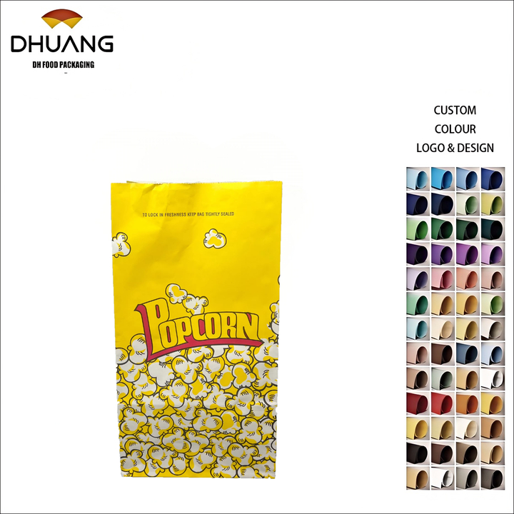 Wholesale Custom logo Kraft Paper Fast Food Bag Food Grade Oil Proof Takeout Hamburger Flat Paper Bag Oil-proof Paper Bag