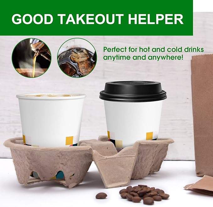 Disposable Coffee Cups With LidsTo Go Thickened Paper Cups for Beverage Coffee Tea Hot Chocolate Coffee Cup