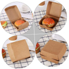 Kraft Paper Burger Packaging Boxes for Takeout Picnic Food Containers for Hamburgers French Fries and Party Snacks