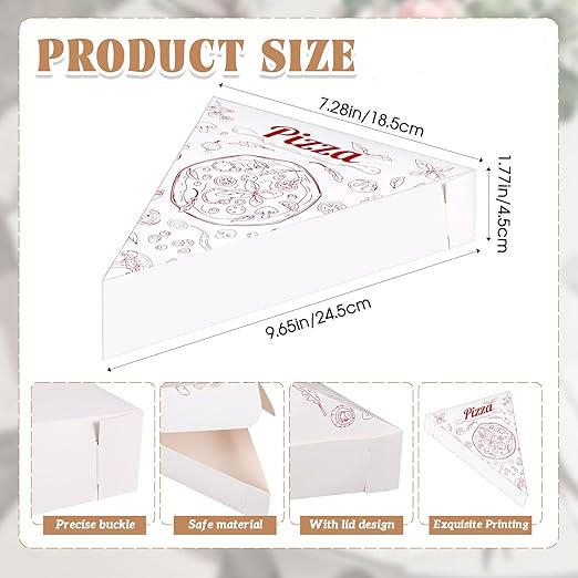 Disposable Single Slice Pizza Tray Pizza Slices Container Birthday Wedding Party Supplies Custom Pizza Boxs