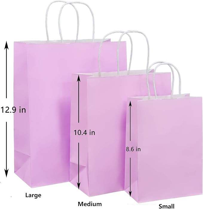Medium Kraft Paper Gift Bags with Self-Adhesive Seal Handles Multi-Color Eco-Friendly Recycled Materials for Household Products