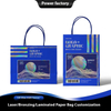 Customized High-Grade Luxury Kraft Paper Bag Reflective Laser Gradient Film Square Bottom Handbag Holiday Packaging Custom Logo