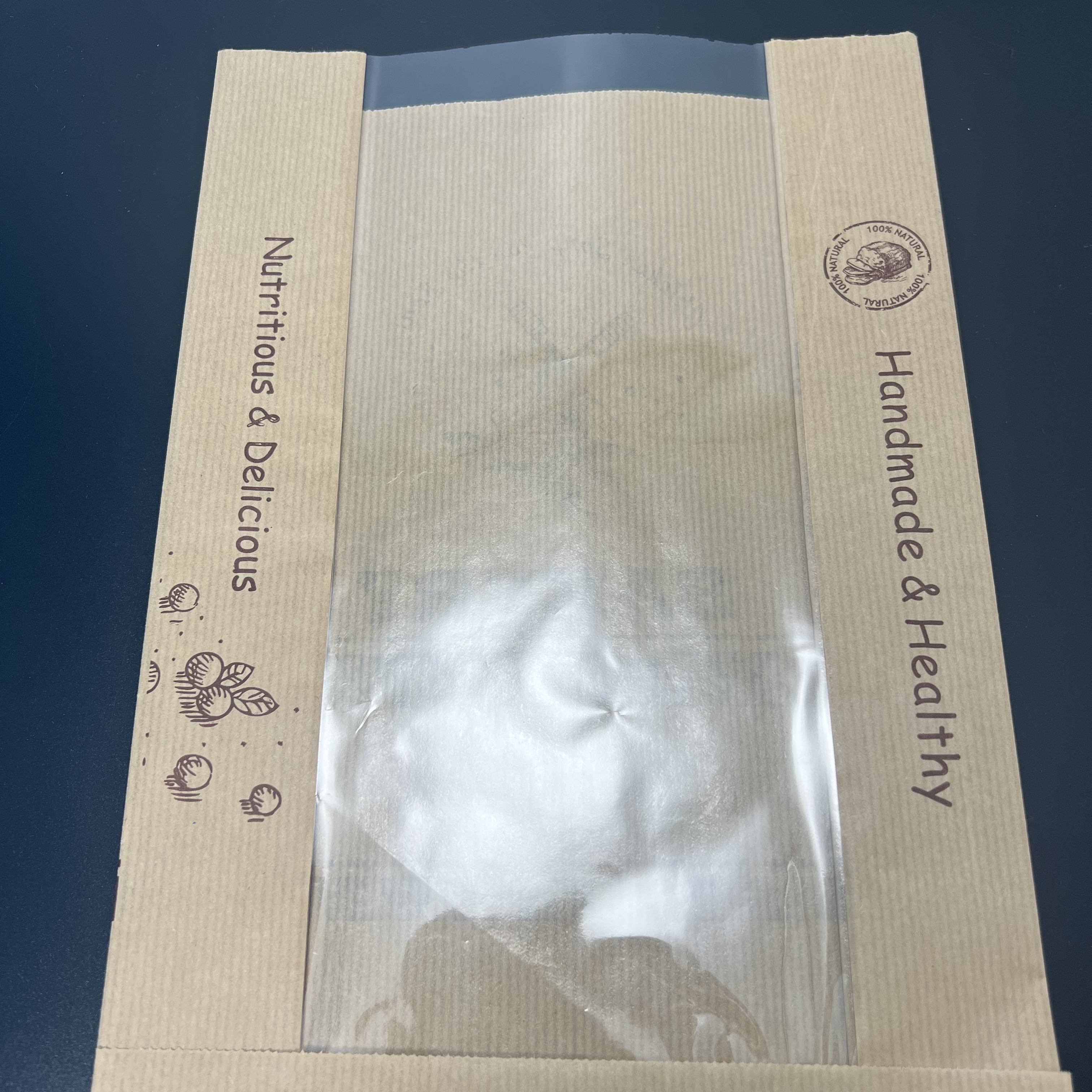 Custom Environmental protection Disposable Kraft Paper Bag for Baking Western Food Delivery Packaging Oil-proof Paper Bag