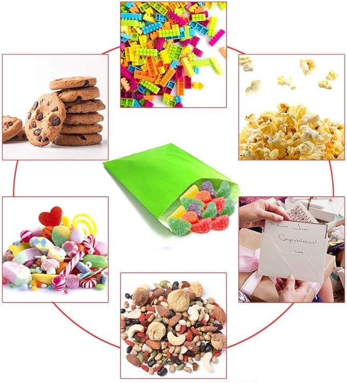 Customizable Kraft Candy Buffet Bags Large Paper Treat Wrapping for Food Bread Hamburger Pizza Chemicals Oil-proof Paper Bag