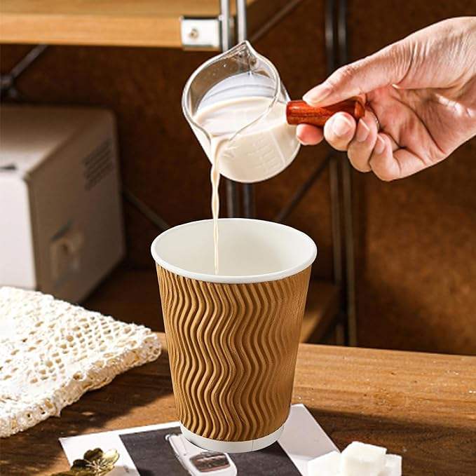 Custom Disposable Corrugated Wall Insulated Cup Without Cover