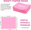 Flat Pink Paper Bag for Snacks and Desserts for Baking Cookies and Chocolate Eco-Friendly Packaging Oil-proof Paper Bag