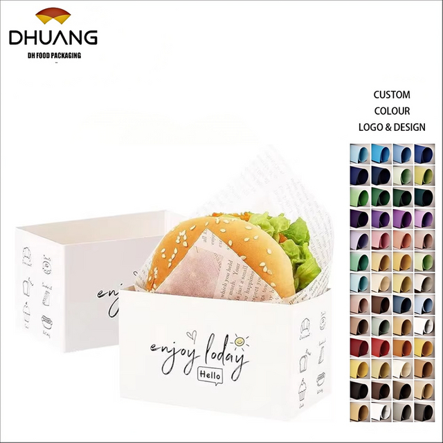 Customizable Takeout Containers - Recyclable Sandwich and Burger Boxes with Logo Printing for Catering Business Burger Box