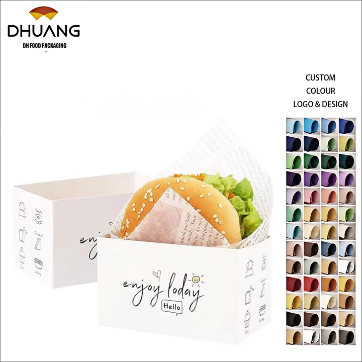 Customizable Takeout Containers - Recyclable Sandwich and Burger Boxes with Logo Printing for Catering Business Burger Box