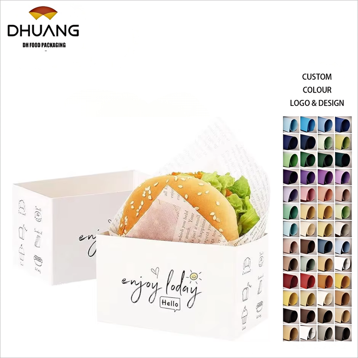 Customizable Takeout Containers - Recyclable Sandwich and Burger Boxes with Logo Printing for Catering Business Burger Box