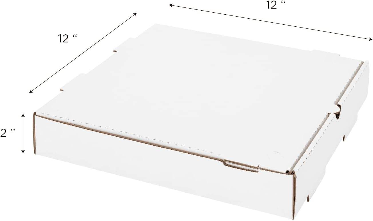 Repeating White Corrugated Pizza Box Cardboard Takeout Packaging for Oven Fresh Eco-Friendly Paper Custom Pizza Boxes