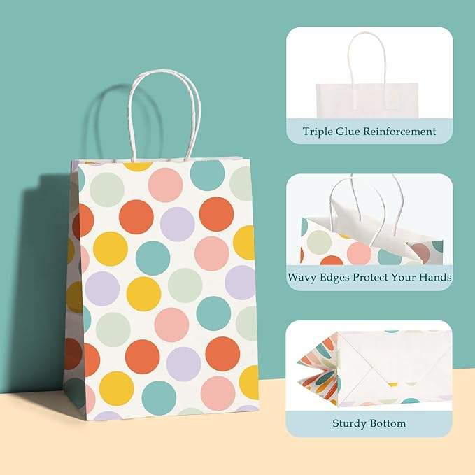 Kraft Paper Bag for Gifts Birthday Parties Retail Shopping Graduations-Reusable Returnable Bag