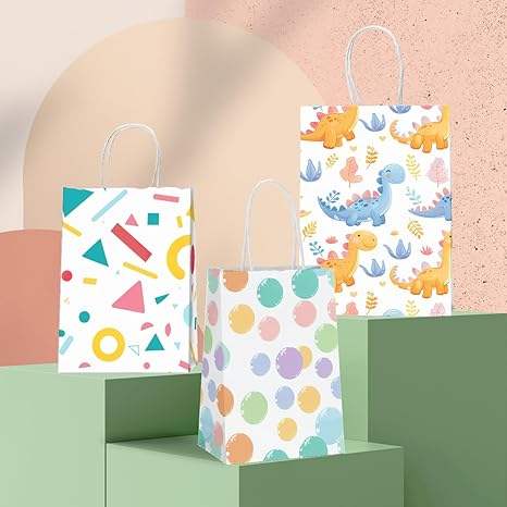 Gift Bag Paper Bag with Handle Party Birthday Wedding Small Paper Shopping Custom Paper Bag (Colorful Bubbles)