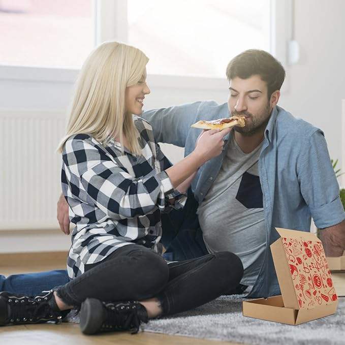 Pizza Box Kraft Corrugated for Takeout Food Delivery Gift Cake Cookies Food Custom Pizza Boxs