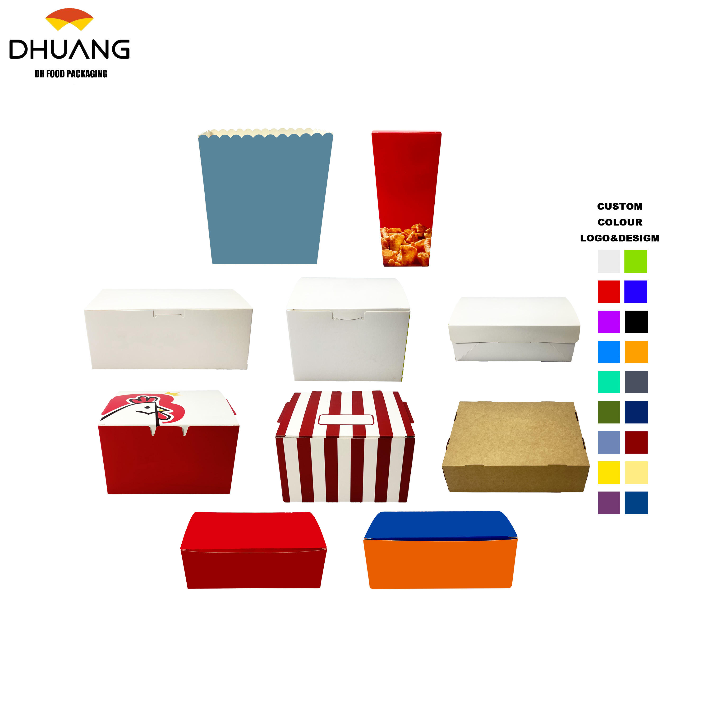 Customized Printed LOGO Small Snack Packaging Box Made of Food Grade Material with Oil-proof Function Food Box
