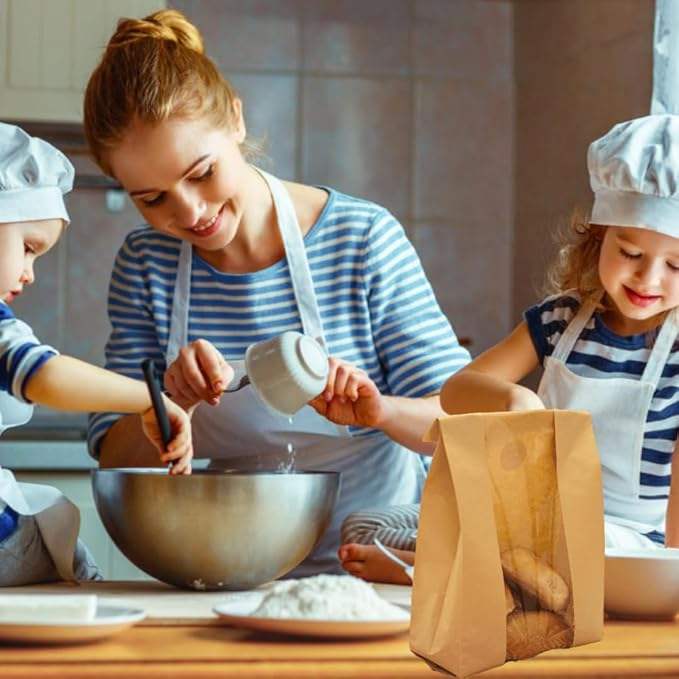 Window Bread Bag Paper Bag Biodegradable Baked Goods Storage Label Seal Sticker Custom Bread Bags