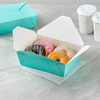 8.5 X 6.2 X 2.6 Inch Food Container, Durable Disposable Takeout Box, 71 oz Turquoise Paper for Takeout Orders or Picnics