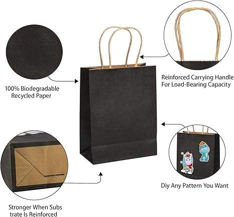 Wholesale Customized Pattern LOGO Sizes Paper Bags with Handles Paper Retail Restaurant and Cafe Shopping Bag