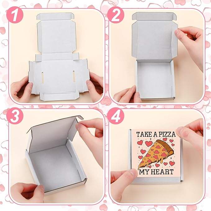 Mini Valentine's Day Square Cardboard Box Gift Cookie Box Stickers Parties Birthdays Custom Pizza Boxs