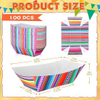 Nachos Tray Disposable Food Tray Carnival Party Assembly Paper Hot Dog Taco Boat Mexican Party Supplies (2 LBS)