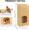 Windowed Baking Paper Bag Bread Bag with Iron Wire Snap Fastener Custom Bread Bags