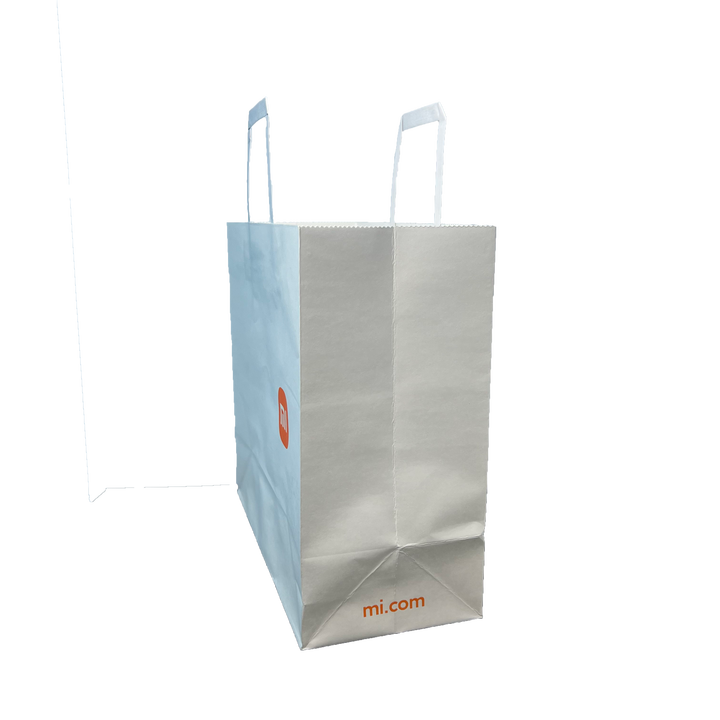 Wholesale Kraft Paper Bags with Flat Rope Custom logo Recycled Paper Bags to Take Away Flat Hand Food Retail Shopping Bags