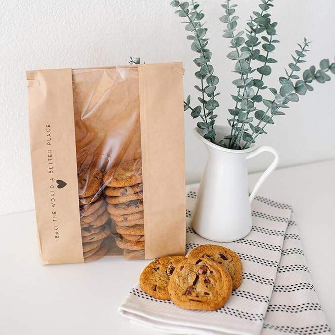 Customized Pattern LOGO with Window Bread Bag with Label Bread Baking Food Packaging Bag Custom Bread Bags