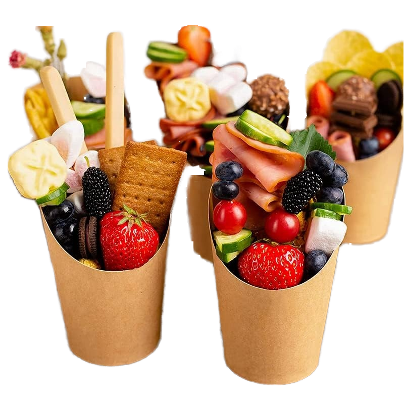 Hot-selling Custom-printed Waffle Cookie Paper Cup Potato Chip Rack Disposable Snack Paper Cup Paper Cup