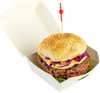Mini Burger Box Disposable White Paper Takeout Box with Hinged Lid, Perfect for Appetizers or Desserts Burger Box