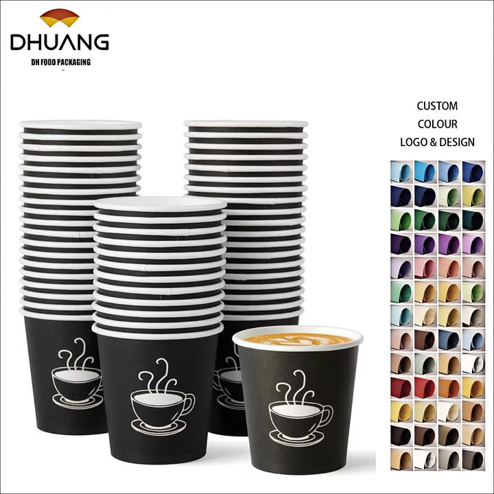Small Disposable Espresso Cups Custom Logo Single Wall Paper Cups for Hot/Cold Drinks for Parties Picnics Trips Events