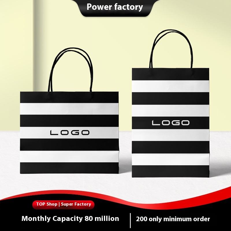 Custom High-Grade Sense Bag Black Handbag Gift Bag for Coffee Milk Tea Takeaway Single or Double Cup PE & PET Plastic
