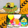 Packs Disposable Construction Decoration Birthday Party Paper Food Service Tray Licensed Food Paper Boat (Construction)