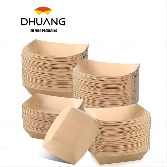 Wholesale Custom Food GradeTakeaway Paper Fast Food Packaging Box Food Trays