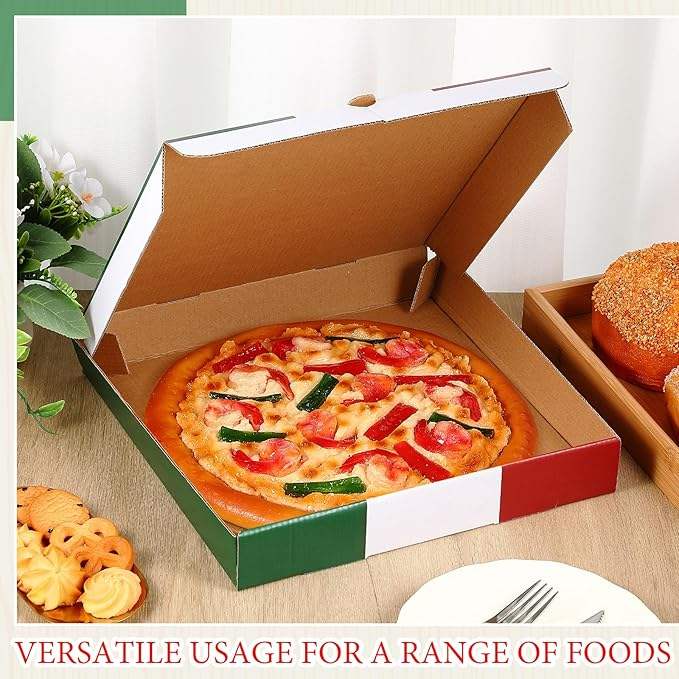 Italian-themed Cardboard Pizza Box Take Out Container Party Supplies Restaurant Bakery Gift Box Custom Pizza Boxs
