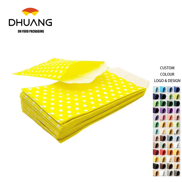 Dot Greased Bakery Glass Cookie Paper Bag Flat Paper Packaging for Candies Chocolates Pastry Wax Healing Bag Oil-proof Paper Bag