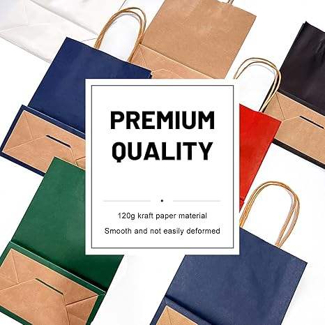 Gift Bag Paper Bag With Handle Kraft Paper Shopping Lunch (black) Custom Paper Bags