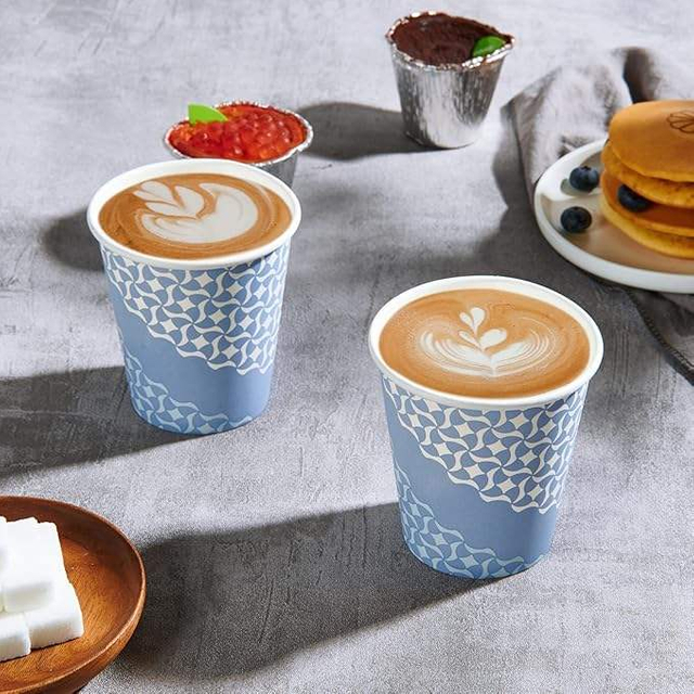 Disposable 10 Oz Paper Coffee Cups Kraft Material Biodegradable PE Paint Coat for Hot Cold Beverages Coffee Cup